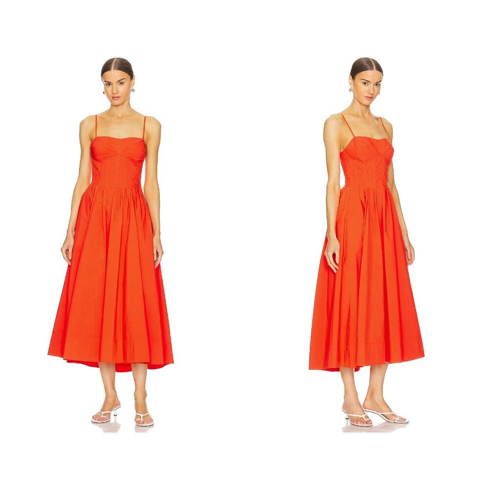 SIMKHAI Kittiya Midi Dress in Flame
